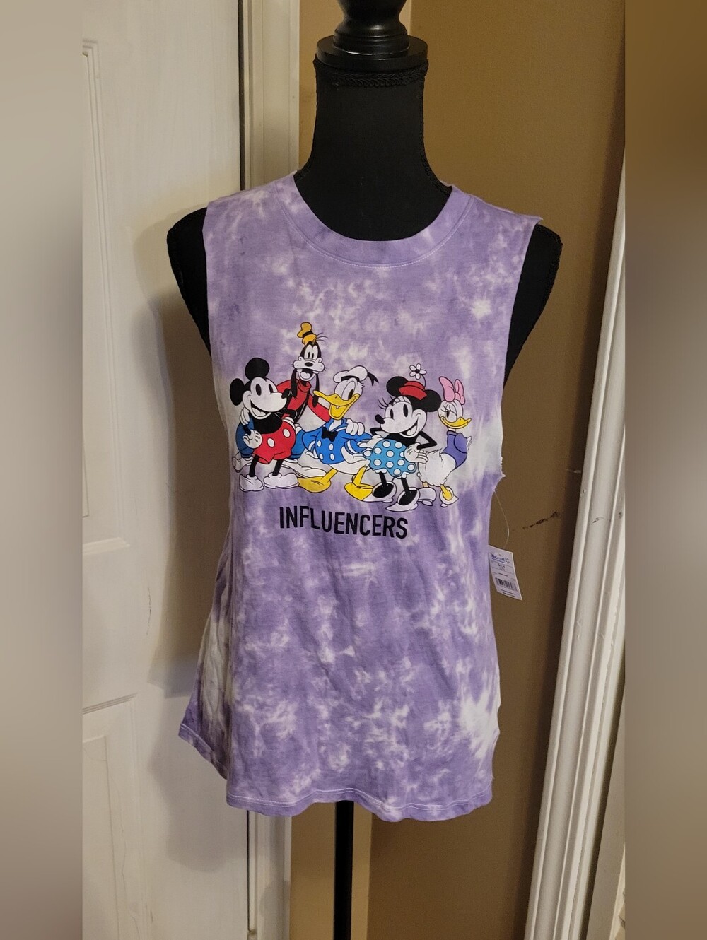 Junior's Disney Lavender Tie-Dye 'Influencers' Graphic Muscle Tank Top, Size 3-5